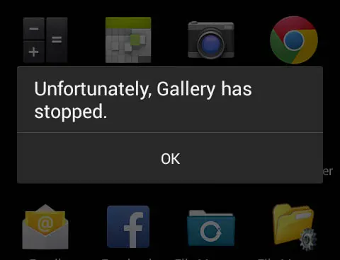 خطای Unfortunately, Gallery has stopped