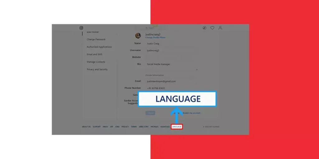 آموزش مرحله به مرحله تغییر زبان اینستاگرام | 9
