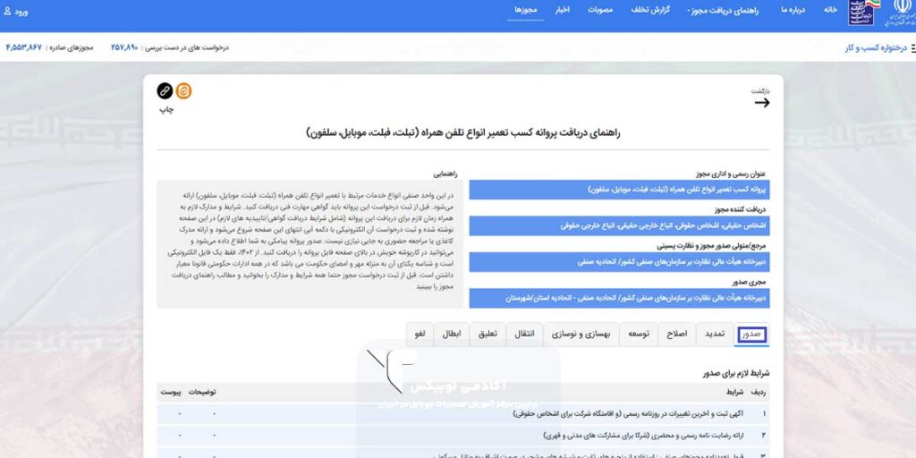 آموزش دریافت جواز کسب تعمیرات موبایل