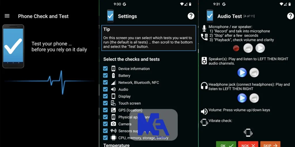 نرم افزار عیب یابی گوشی Phone Check and Test