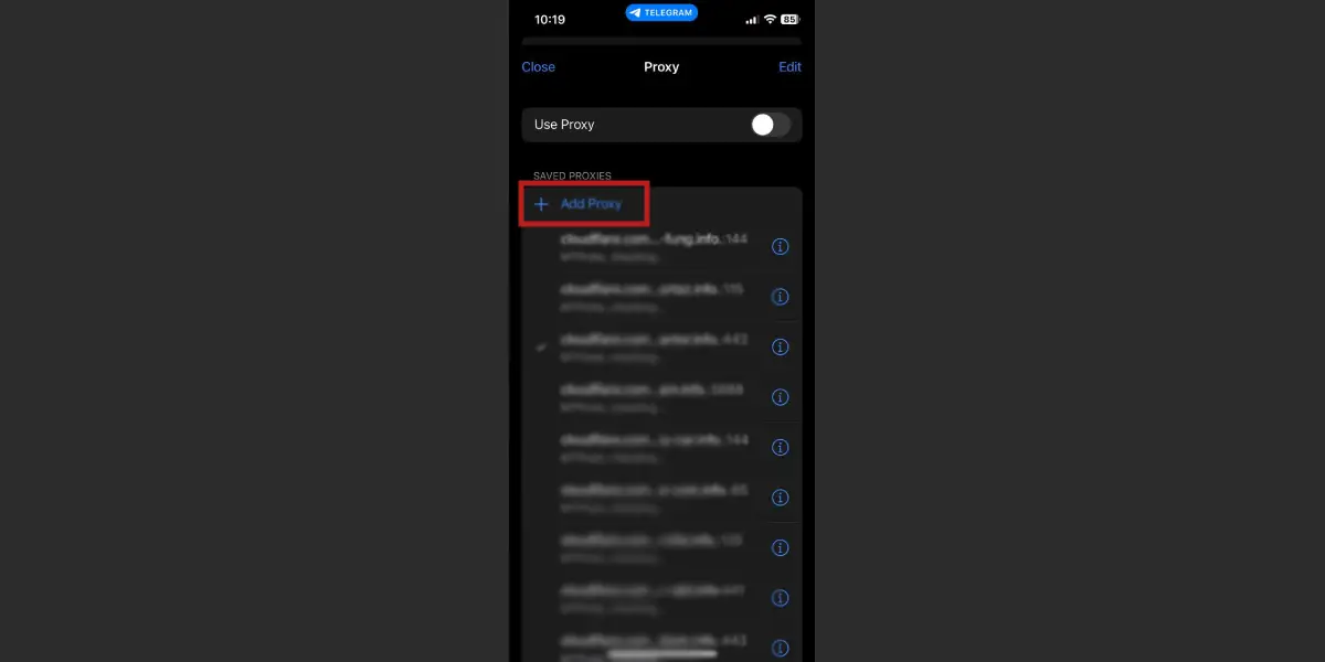 فعال‌سازی پروکسی برای تلگرام