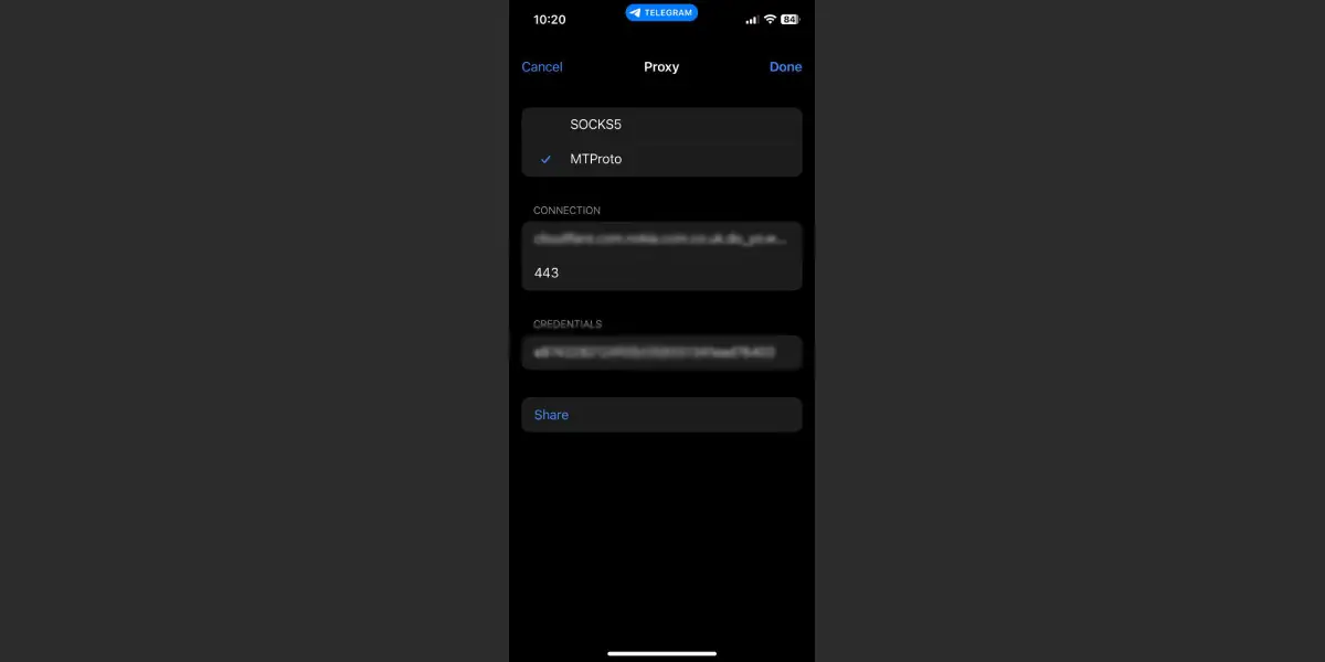 وصل شدن به تلگرام با پروکسی در آیفون